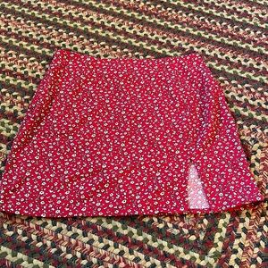 Red Floral Skirt